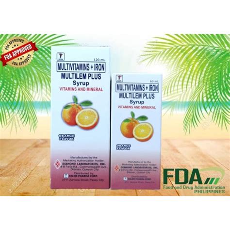 Multilem Plus Multivitamins Iron 60ml 120ml Syrup Shopee Philippines