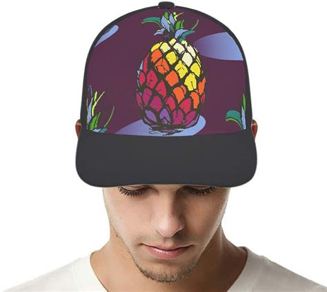 Unisex Erwachsene Kappe Regenbogen Ananas Lila M Tze Classic Sports Hut