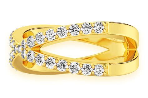 Icebox Crossover Diamond Ring K Solid Gold Ctw