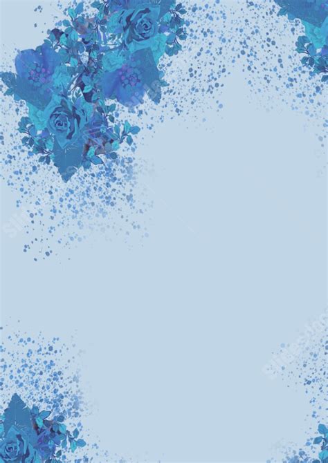 Wallpaper Of A Rose Painted In Blue Ink Page Border Background Word ...