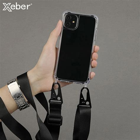 Luxury Transparent Crossbody Necklace With Lanyards Phone Case For