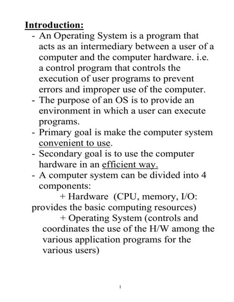 Introduction An Operating System Is A Program That