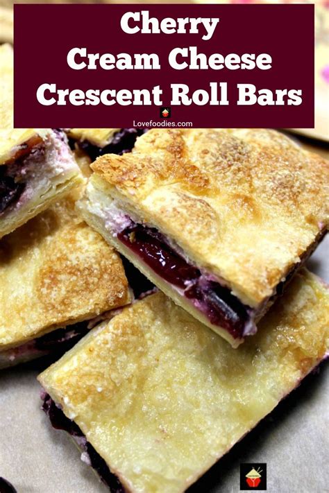 Cherry Cream Cheese Crescent Roll Bars | Cheesecake bar recipes, Cream cheese crescent rolls ...