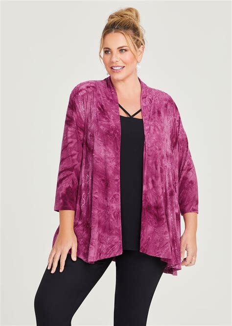 Shop Plus Size Sequin Tie Dye Cardigan In Red Taking Shape Au