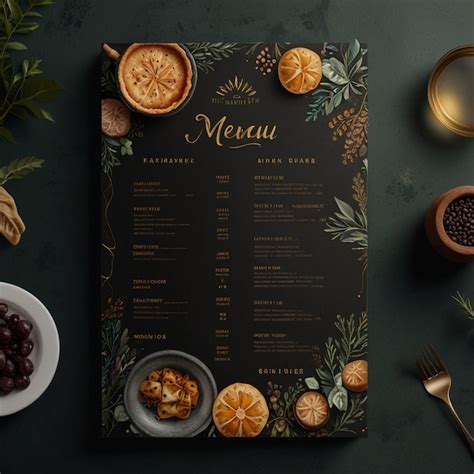 Premium Photo Food Menu Design Generative Ai