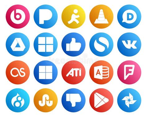 20 Social Media Icon Pack Including Drupal Microsoft Access Microsoft