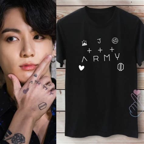 Bts Jungkook Tattoo T Shirt Bts Fan T Shirt T For Her Bts T For Him Bts Printed