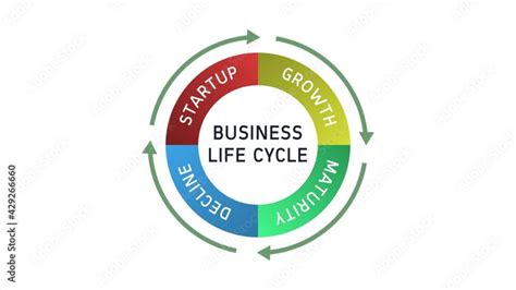 Business Life Cycle Startup Growth Maturity Decline Diagram Cycle