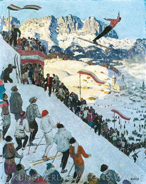 European Gelande By Alfons Walde Schnee Kunst Klassische Reiseposter