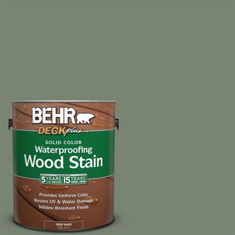 BEHR DECKplus 1 gal. #ST-126 Woodland Green Semi-Transparent ...