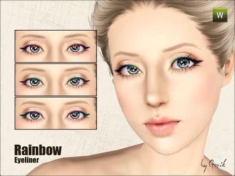 Gosik S Rainbow Eyeliner Sims Makeup Makeup Eyeliner Sims Make