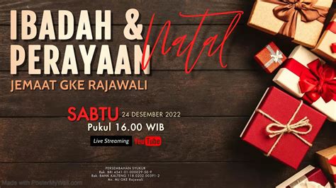 Live Streaming Ibadah Perayaan Natal Jemaat Gke Rajawali Desember