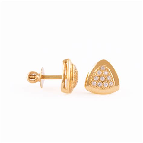 22kt Yellow Gold Ear Stud Es0000869 Swarnamahal Jewellers Ltd