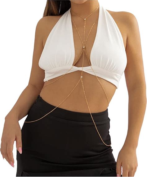 Amazon Sexy Body Chain Cross Harness Waist Belly Chain Metal Beach Bikini Body ChainJewelry