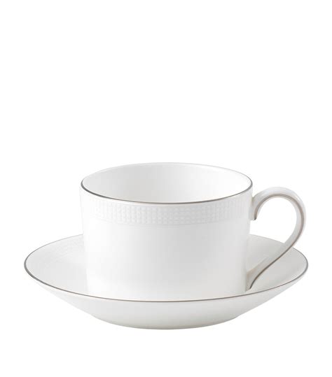 Wedgwood Vera Wang Blanc Sur Blanc Teacup And Saucer Harrods Hk