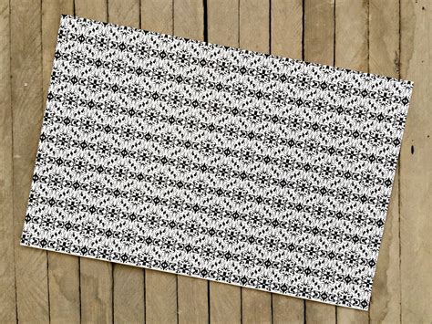 Black And White Damask Paper Placemats Set Of 8