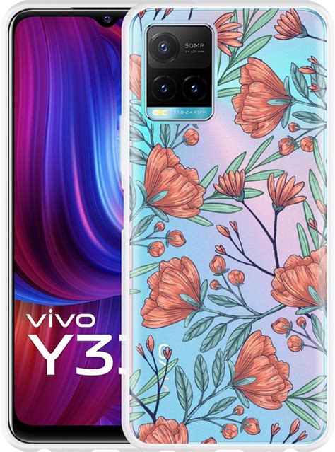 Vivo Y33s Hoesje Poppy Roses Designed By Cazy Bol