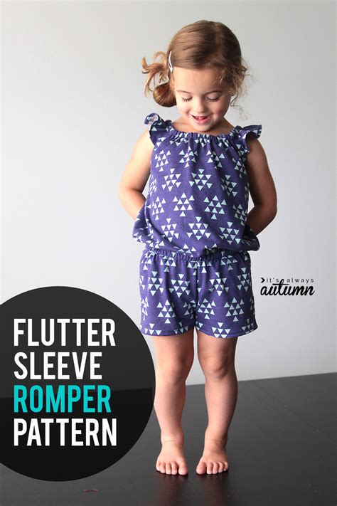 Free Pattern For Girls Flutter Sleeve Romper Sewing Tutorial