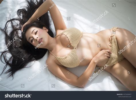 Asian Woman Sexy Beige Bikini Nude Stock Photo Shutterstock