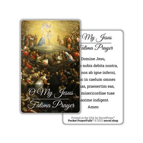 O My Jesus Fatima Prayer In Latin Pocket Prayerfulls Durable Wallet