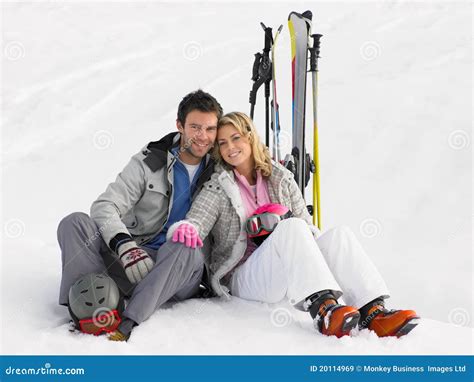 Young Couple On Ski Vacation Stock Image Image Of Alpine Goggles