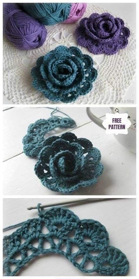 Pin On Alfabeto Crochet Rose Crochet Rose Pattern Crochet Flower