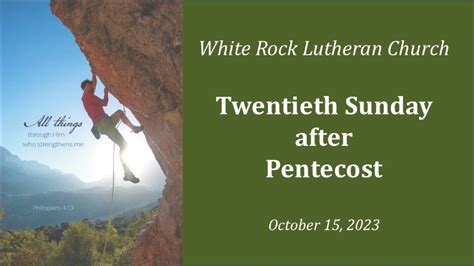 Twentieth Sunday After Pentecost Youtube