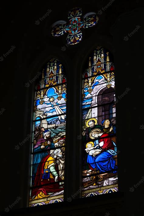 Premium Photo Colorful Stained Glass Windows Filled With Art From A