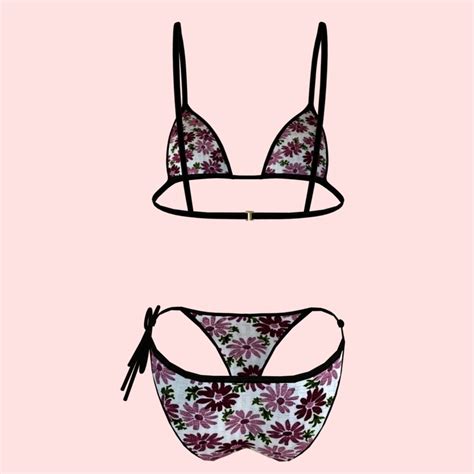 3D Model Sexy FlowerPrint Bikini P06 VR AR Low Poly CGTrader