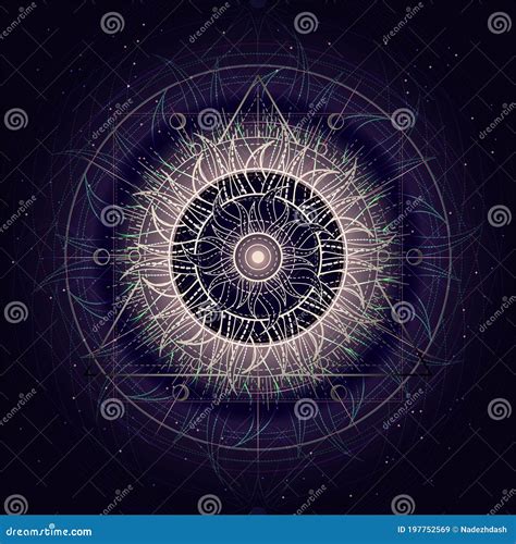 Vector Illustration Of Sacred Geometry Symbol On Abstract Background Stock Vector Illustration