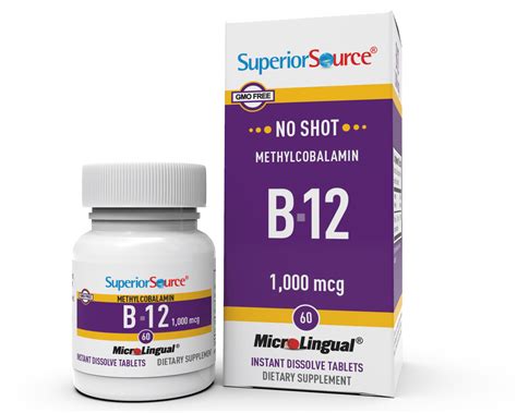 Superior Source No Shot Vitamin B12 Methylcobalamin 1000 Mcg Active