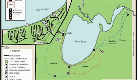 Rv Parks Michigan Map South Higgins State Parkmaps Area Guide Shoreline