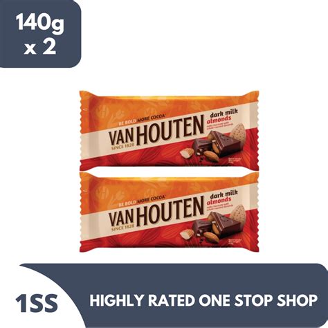 Van Houten Dark Milk Almond 140g X 2 Lazada PH