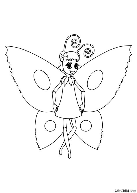 Раскраска - Лунтик и его друзья - Бабочка Элина | MirChild