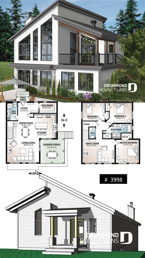 Ski Chalet Hausplan Inverted Living Und Panoramablick In 2022 Country