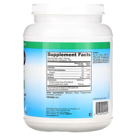 Symbiotics Colostrum Plus Powder Oz G