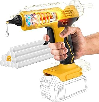 Amazon W Cordless Hot Glue Gun For Dewalt V Battery No Battery Full Size Hot
