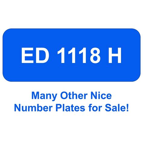 Ed 1118 H Number Plate Sg