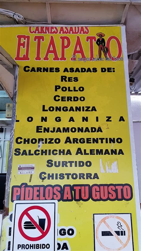 Carta Del Restaurante Carnes Asadas El Tapatio Villahermosa Av Del