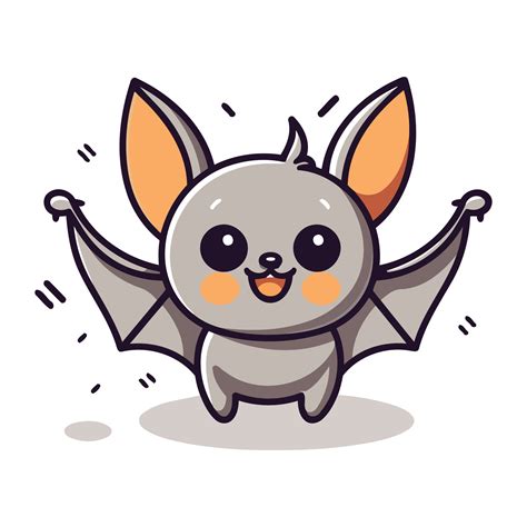 Cute Bat Character Mascot Vector Illustration. Cute Bat Character ...