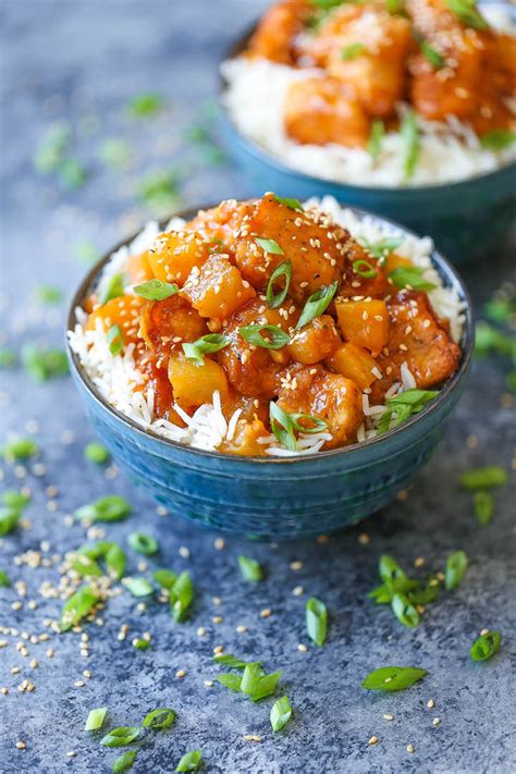 Baked Pineapple Chicken Bowls Damn Delicious