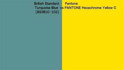 British Standard Turquoise Blue BS381C 102 Vs Pantone Hexachrome