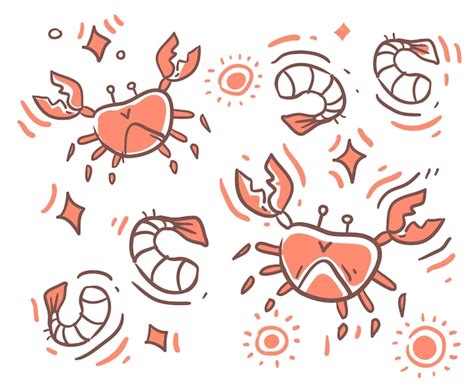 Premium Vector Cartoon Style Crab Doodle