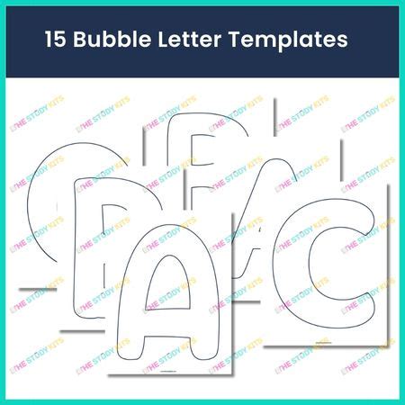 Free Printable Bubble Letter Templates PDF - The Study Kits