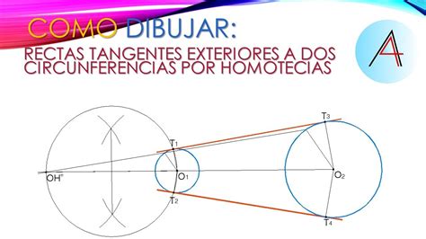 COMO DIBUJAR RECTAS TANGENTES EXTERIORES A DOS CIRCUNFERENCIAS POR