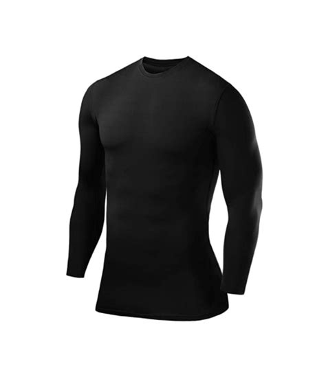 Ripley Polo Deportivo Para Hombres Gym Compresion Manga Larga Negro