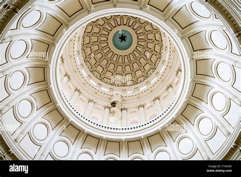 AUSTIN, Texas - The interior dome of the Texas State Capitol building ...