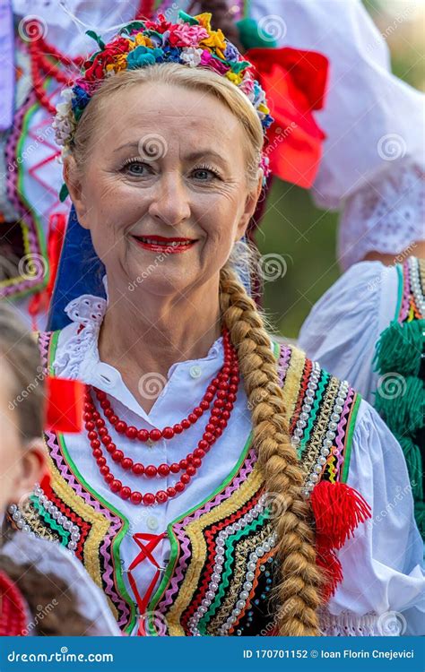 Mature Dancer Woman From Poland In Traditional Costume Editorial