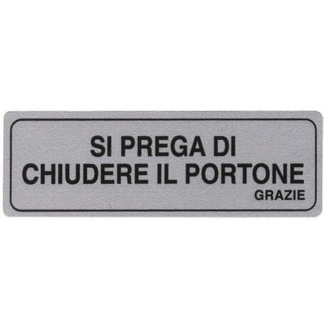 Targhetta Adesiva Si Prega Di Chiuedere Il Portone Grazie Cm X H