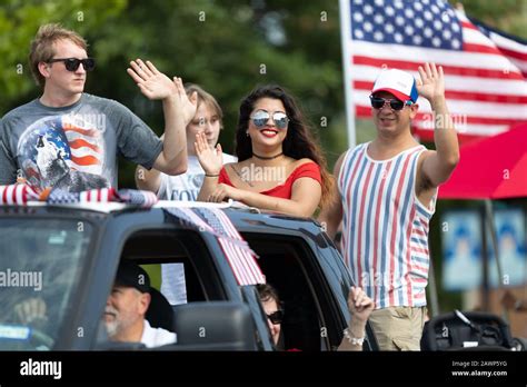 Arlington Texas Usa July 4 2019 Arlington 4th Of July Parade People Riding On The Back Of